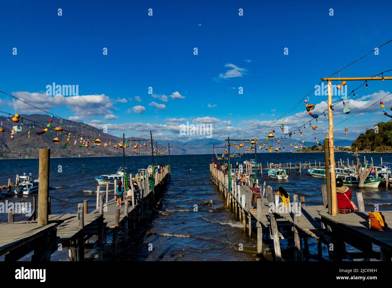 Beautiful Lake Atitlan, Guatemala, Central America Stock Photo