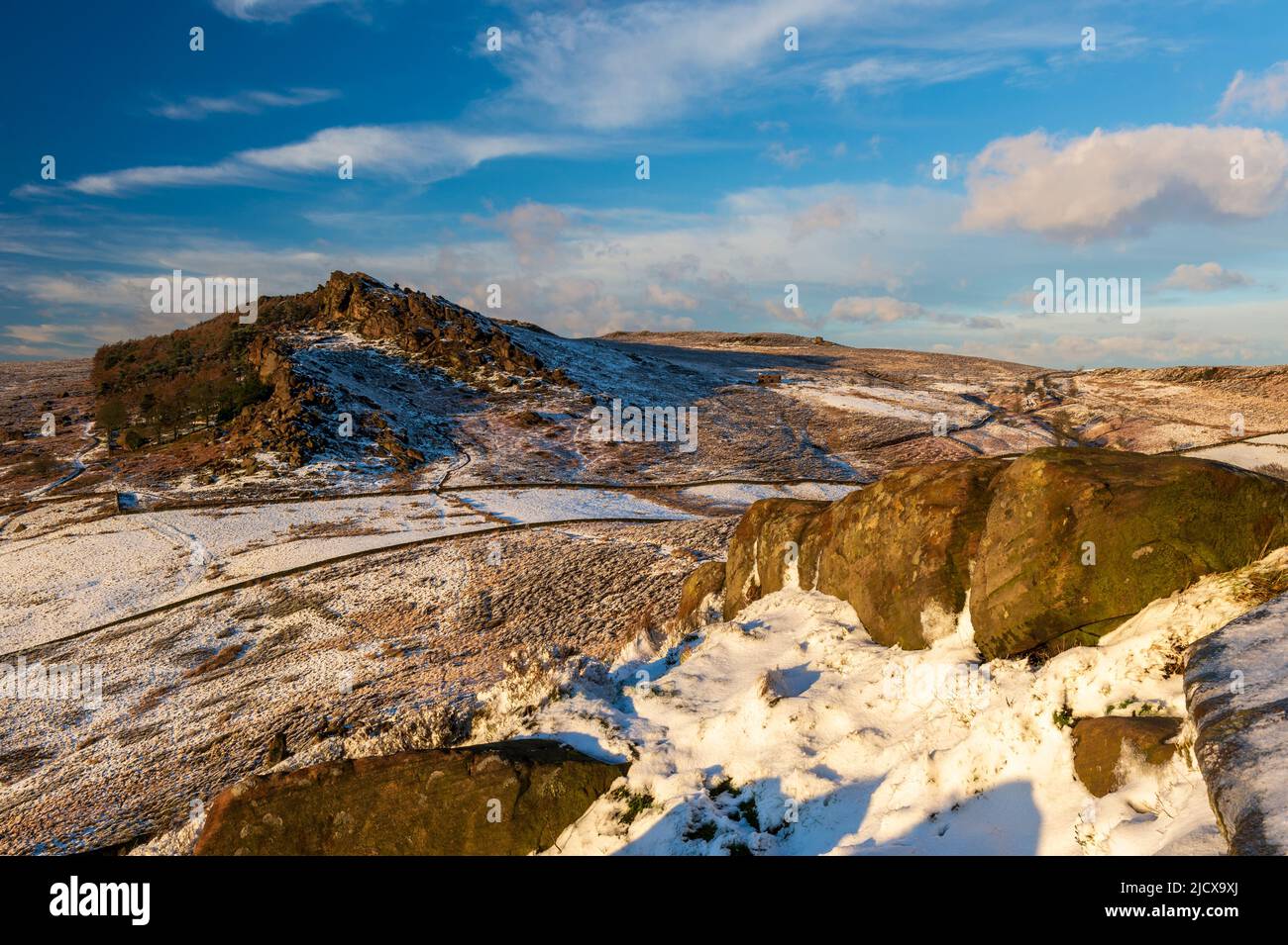 Winter at The Roaches, Peak District, Staffordshire, England, United Kingdom, Europe Stock Photo