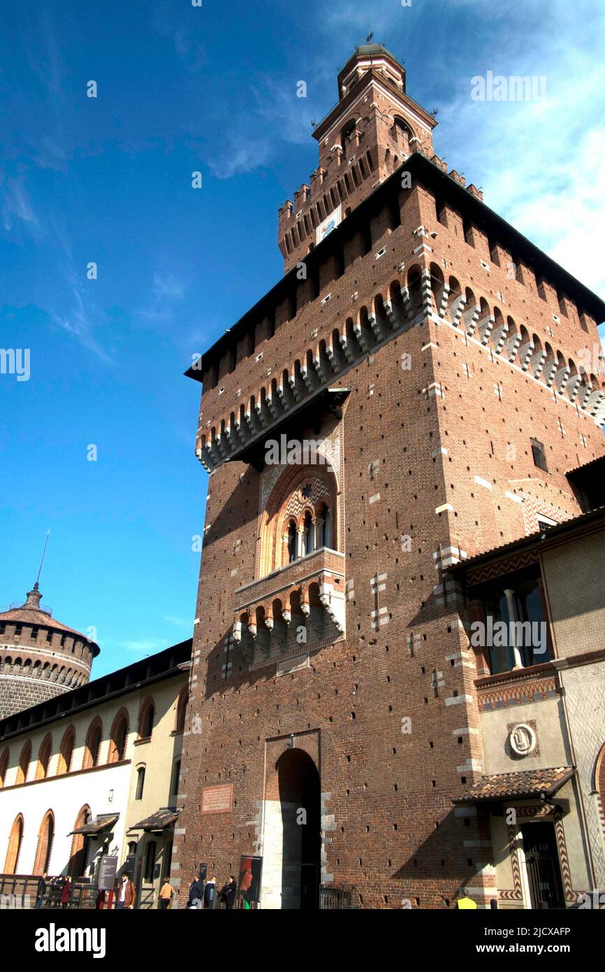 The Sforza Tower, Milan, Lombardy, Italy, Europe Stock Photo