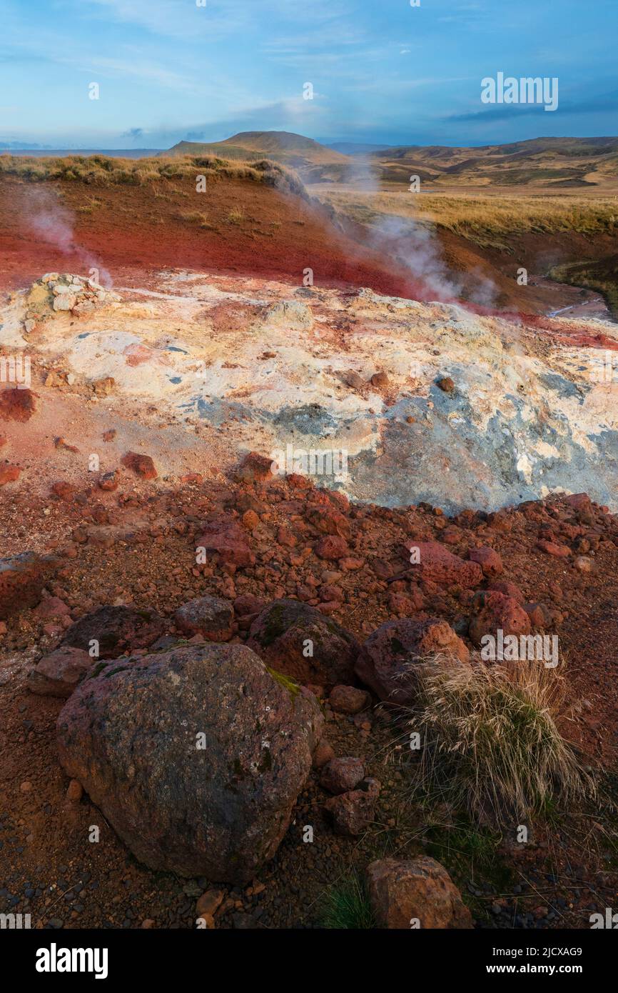 Seltun geothermal area, Krysuvik, Reykjanes peninsula, Iceland, Polar Regions Stock Photo