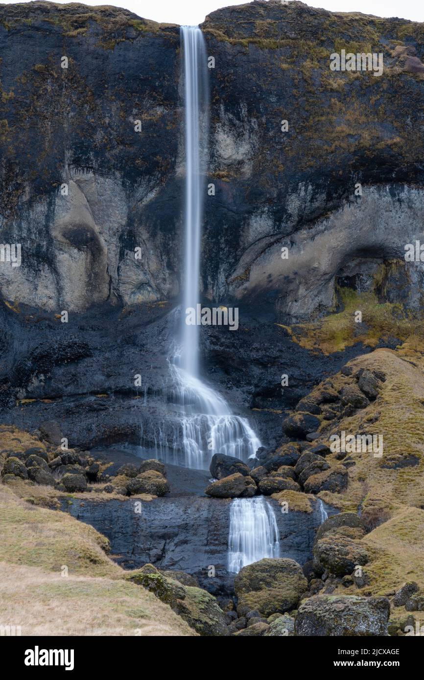 Sidu Waterfall, Iceland, Polar Regions Stock Photo