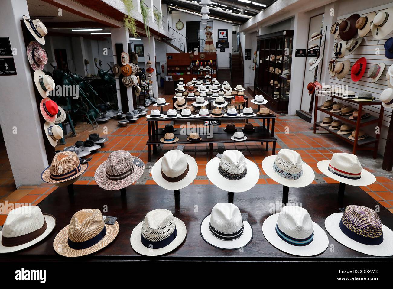 Hat shop in Cuenca, Ecuador, South America Stock Photo