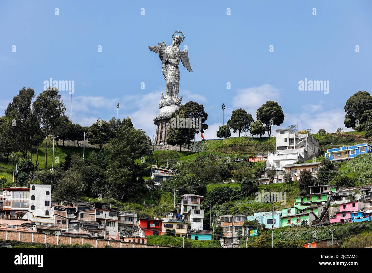 The Virgin of El Panecillo (Virgin of Quito) from the sculpture of the same name, Quito, Ecuador, South America Stock Photo