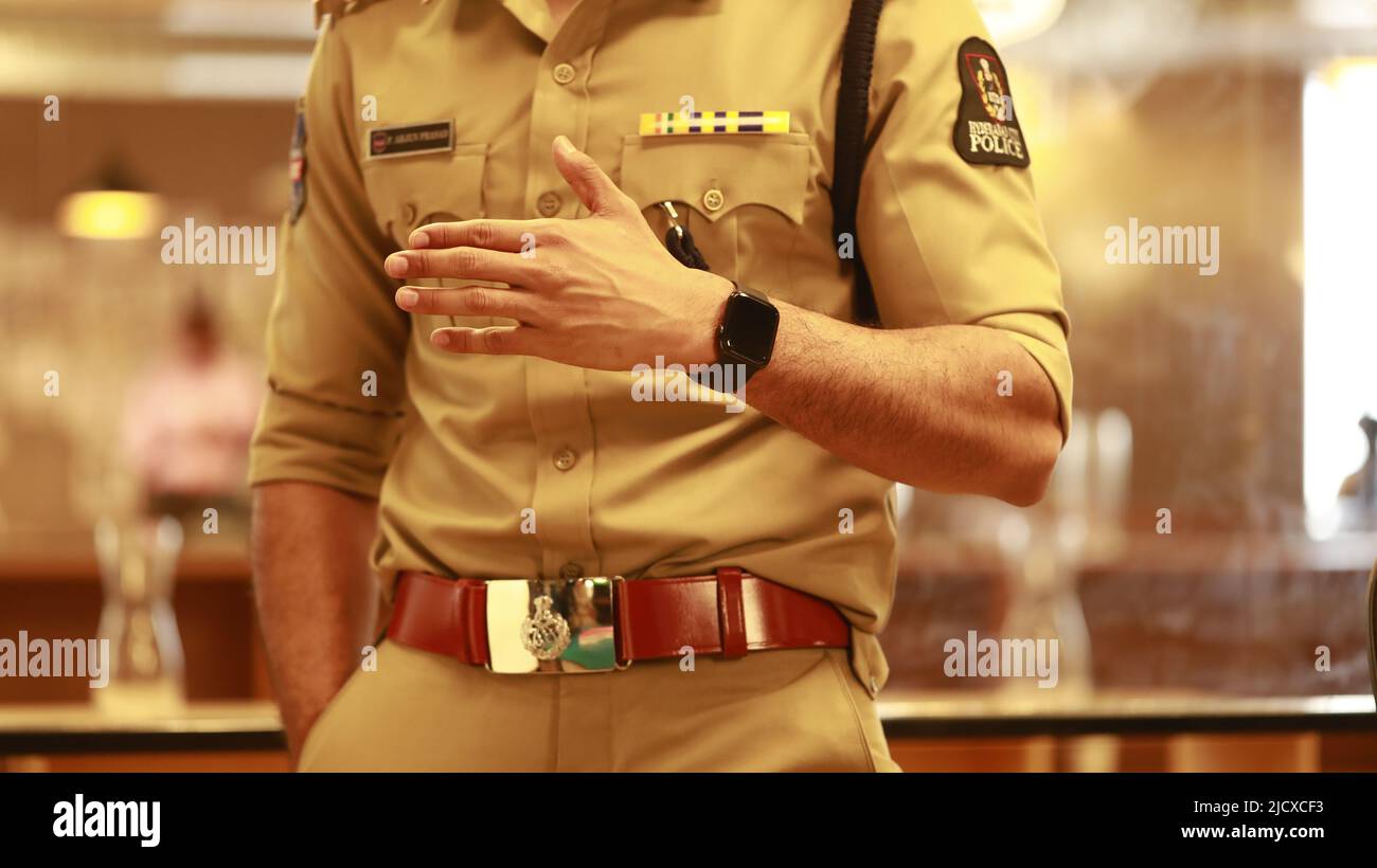 Police Officer on duty in station Stock Photo Alamy