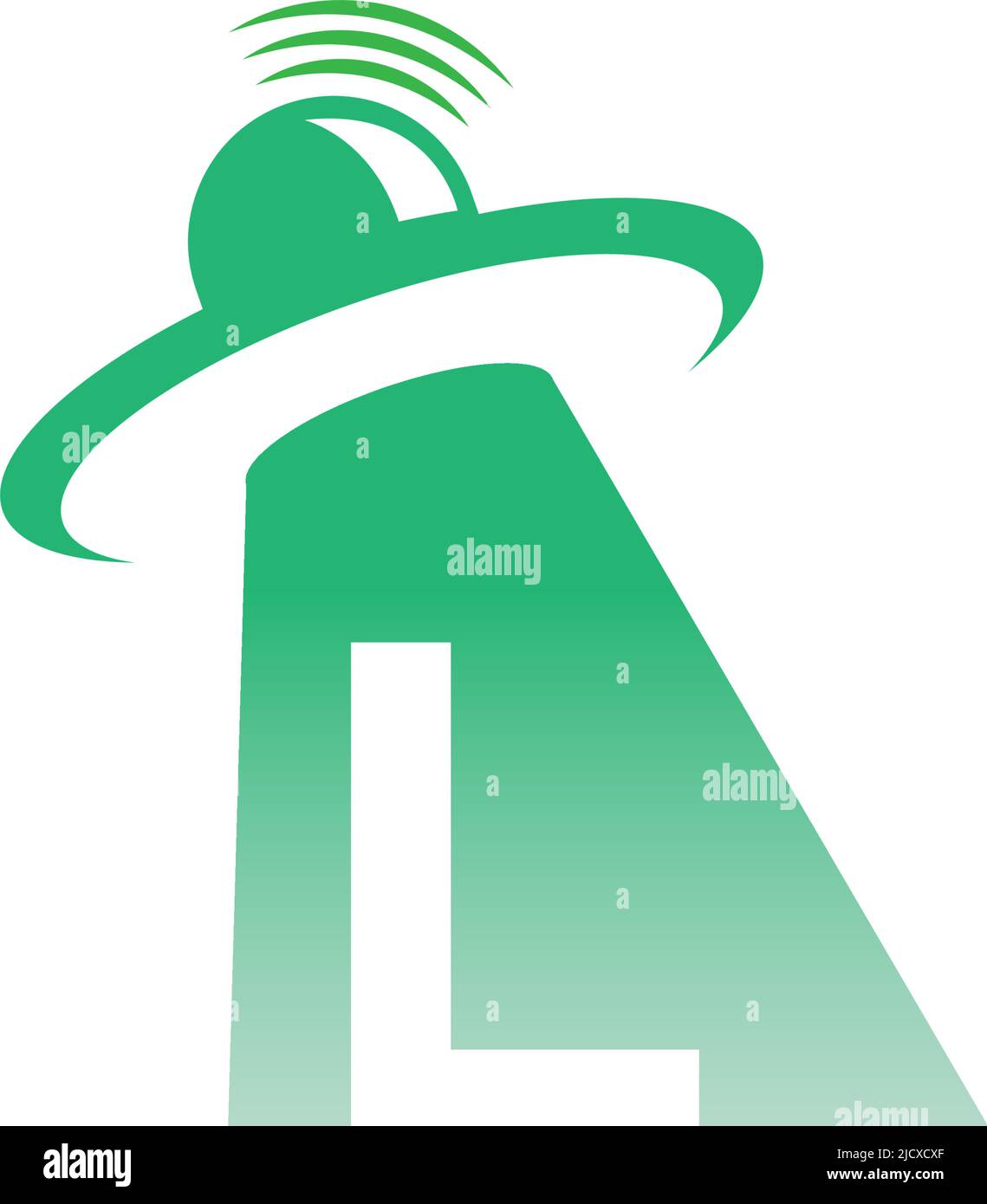 Ufo catch letter L icon design illustration vector Stock Vector