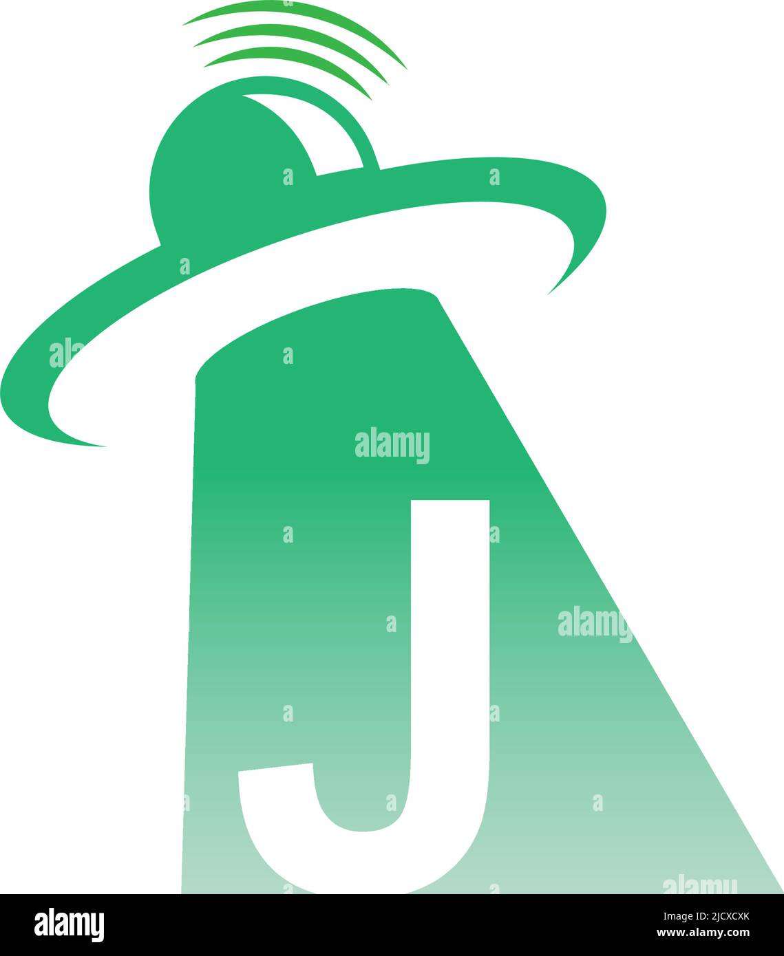 Ufo catch letter J icon design illustration vector Stock Vector