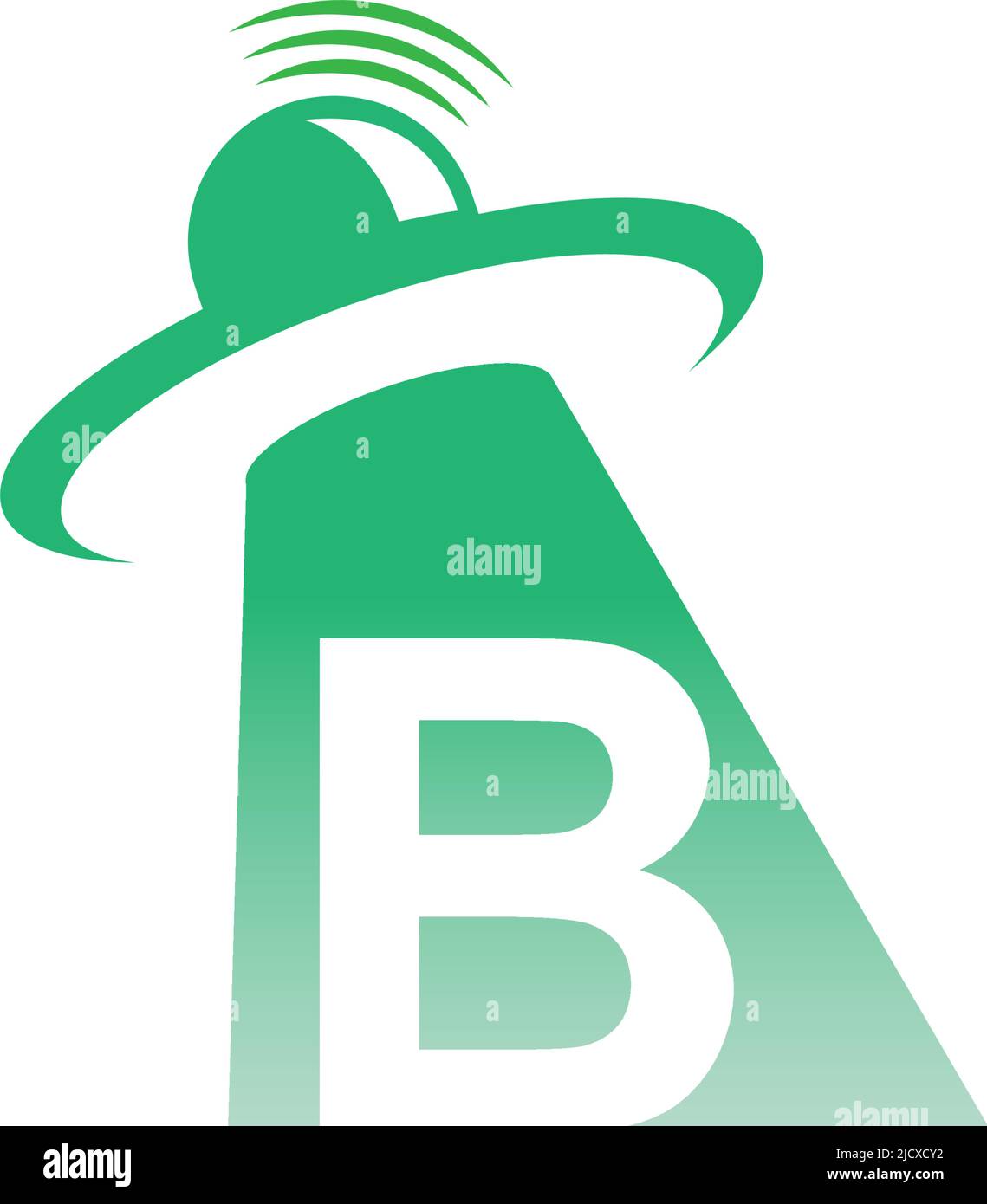 Ufo catch letter B icon design illustration vector Stock Vector