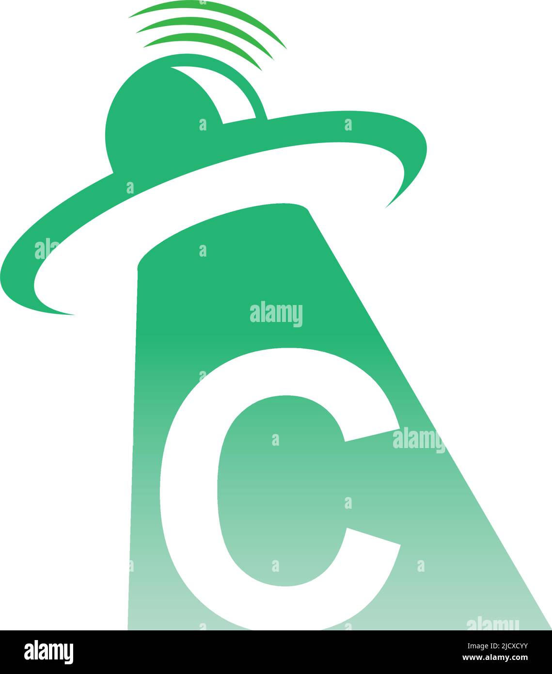 Ufo catch letter C icon design illustration vector Stock Vector
