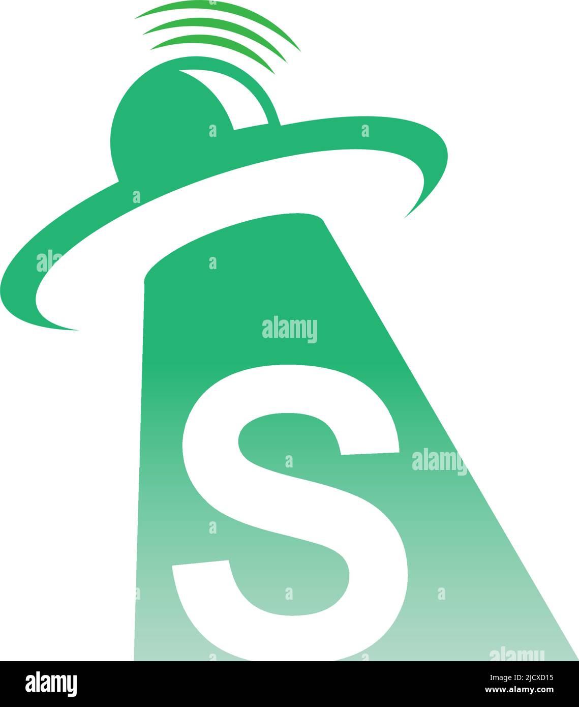 Ufo catch letter S icon design illustration vector Stock Vector