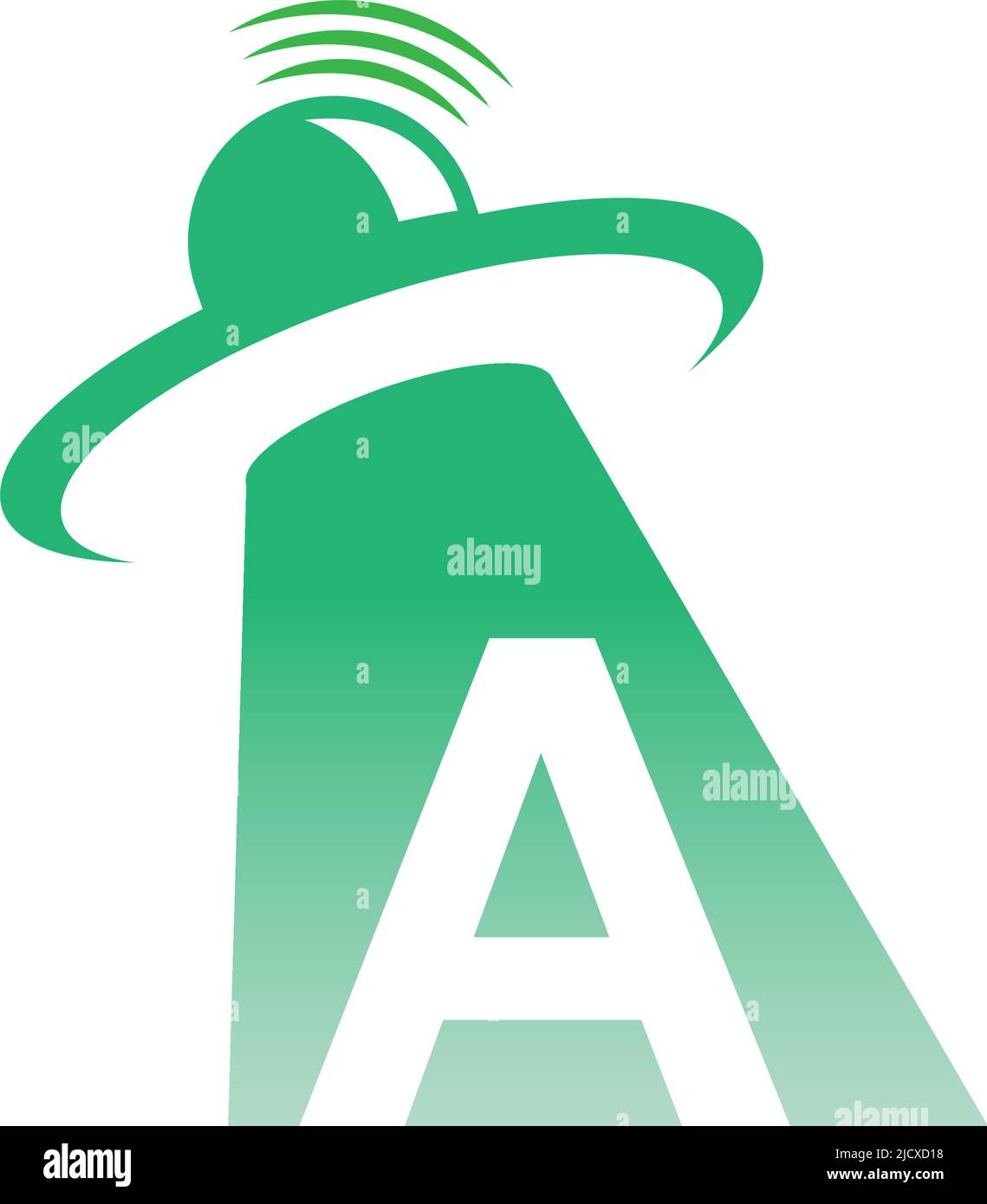 Ufo catch letter A icon design illustration vector Stock Vector