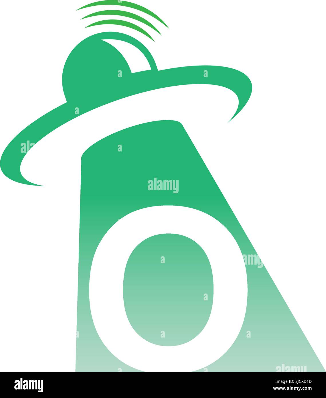 Ufo catch letter O icon design illustration vector Stock Vector