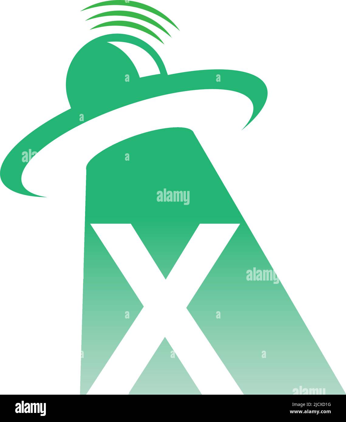 Ufo catch letter X icon design illustration vector Stock Vector