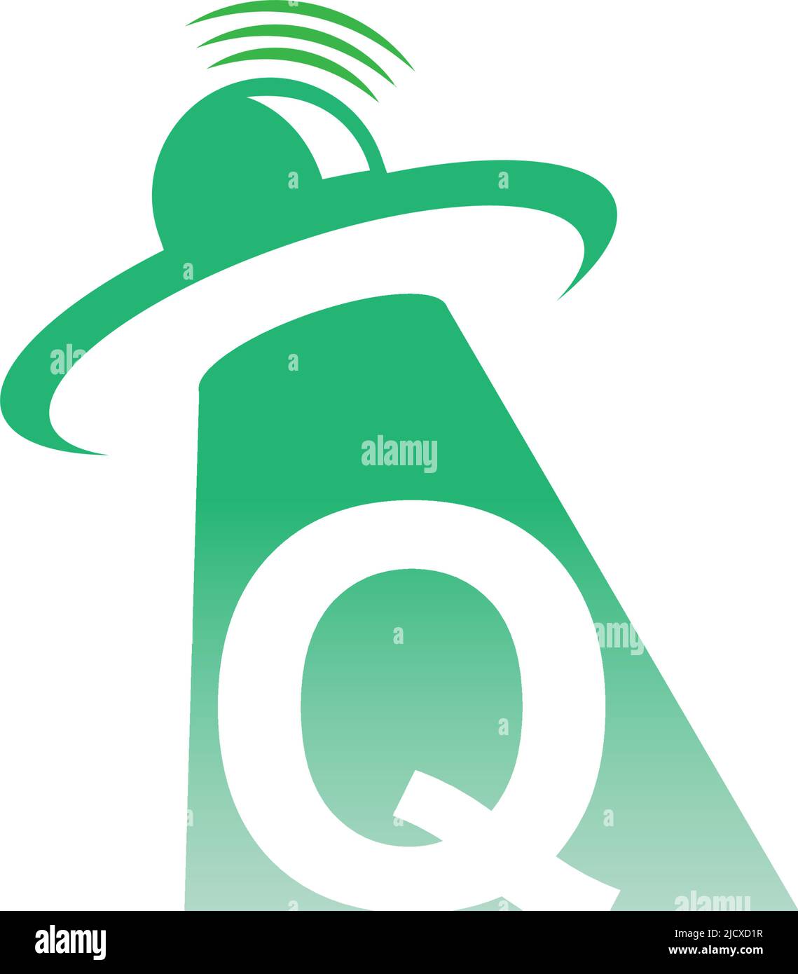 Ufo catch letter Q icon design illustration vector Stock Vector