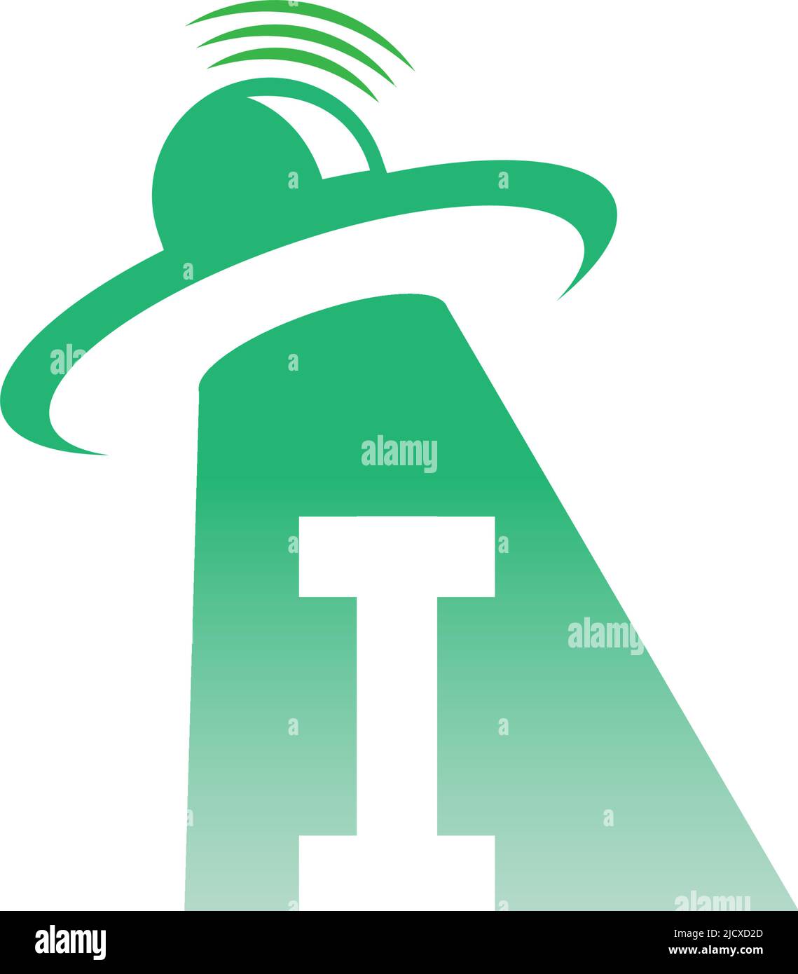 Ufo catch letter I icon design illustration vector Stock Vector