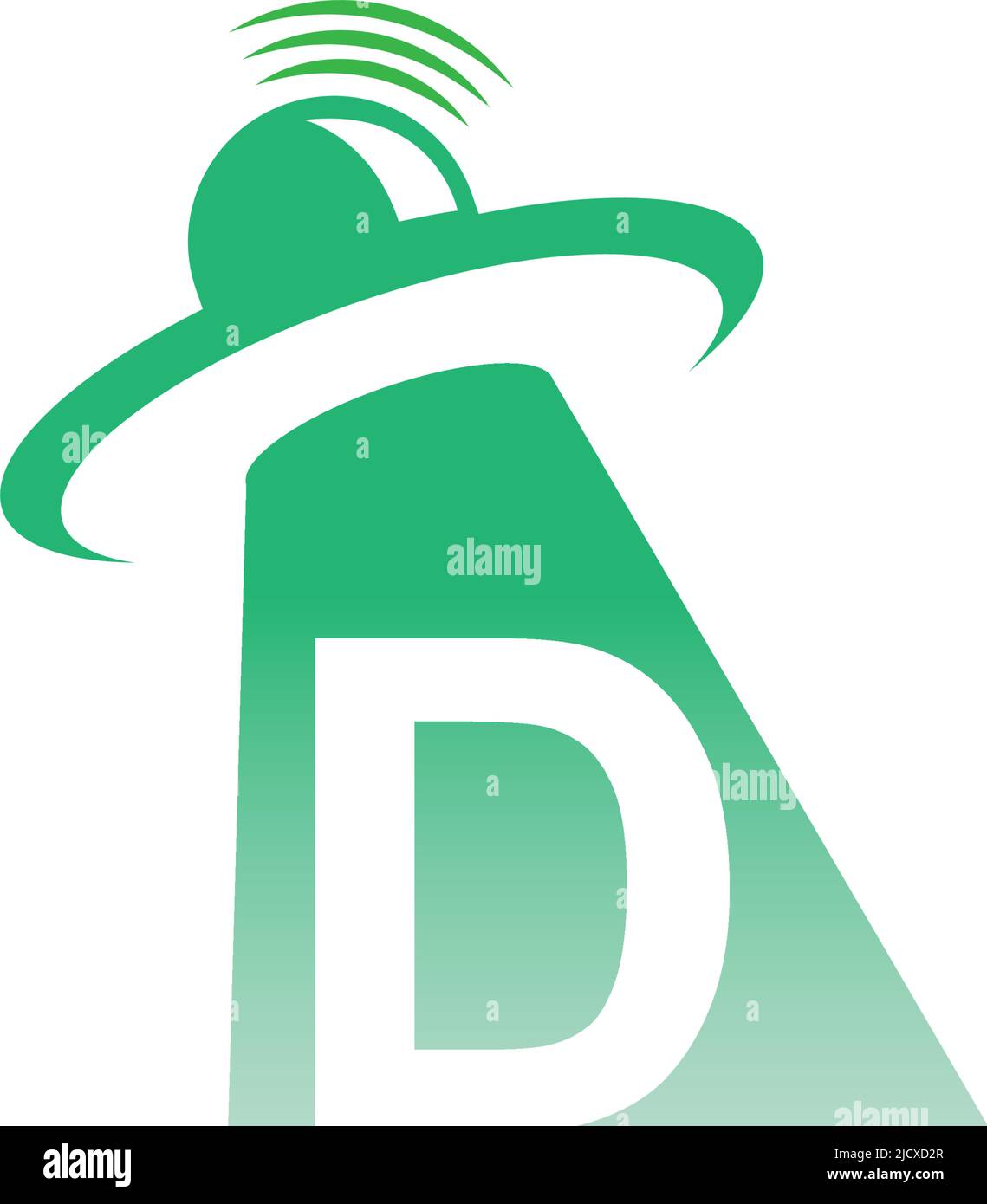 Ufo catch letter D icon design illustration vector Stock Vector