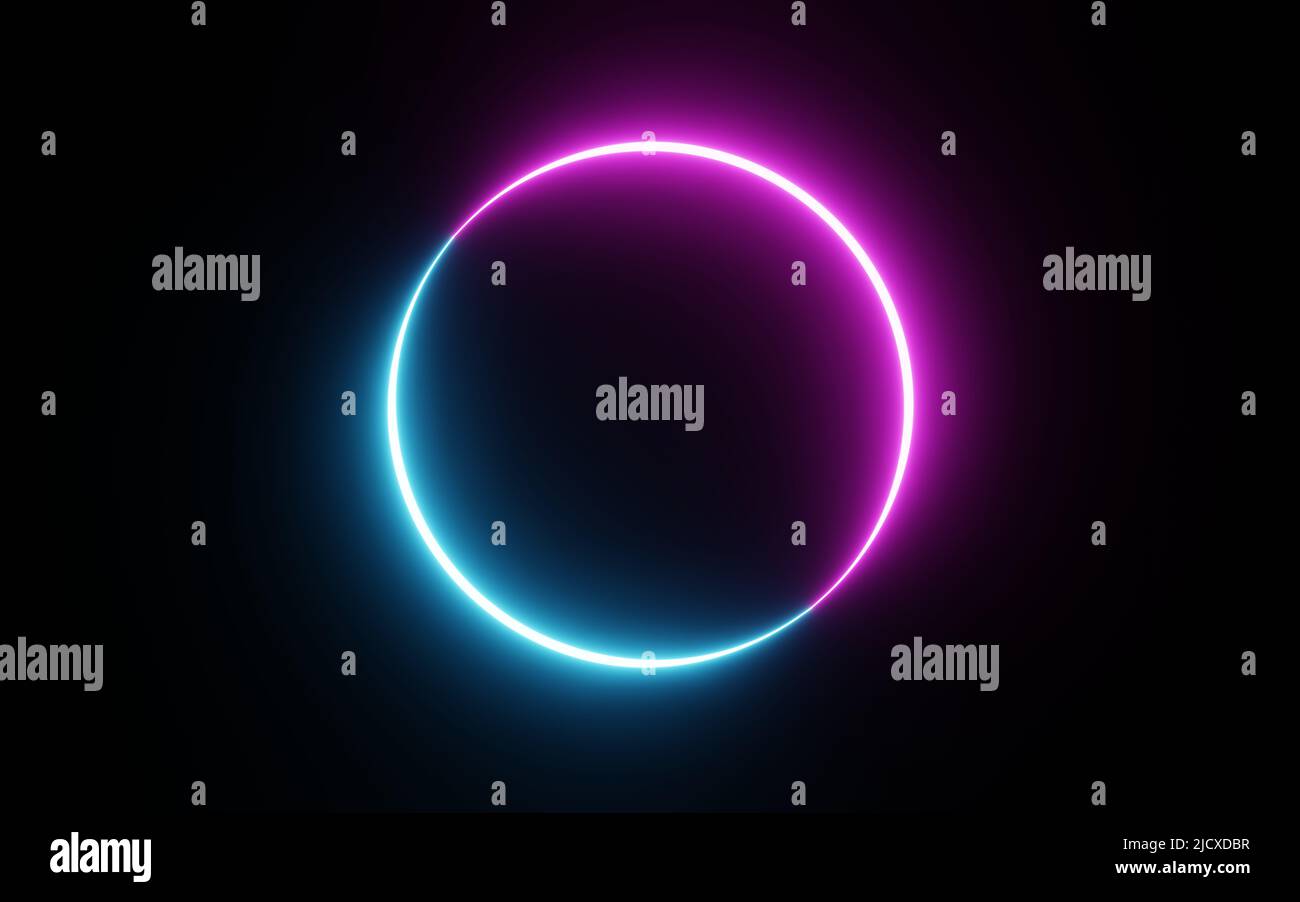 Round circle picture frame with two tone neon color shade motion ...