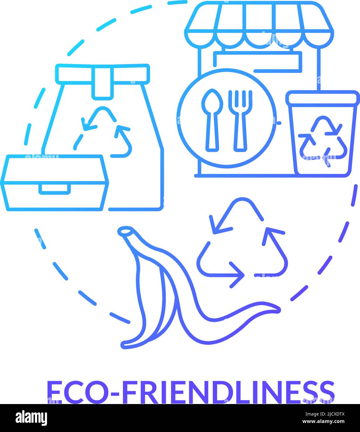 Eco-friendliness blue gradient concept icon Stock Vector