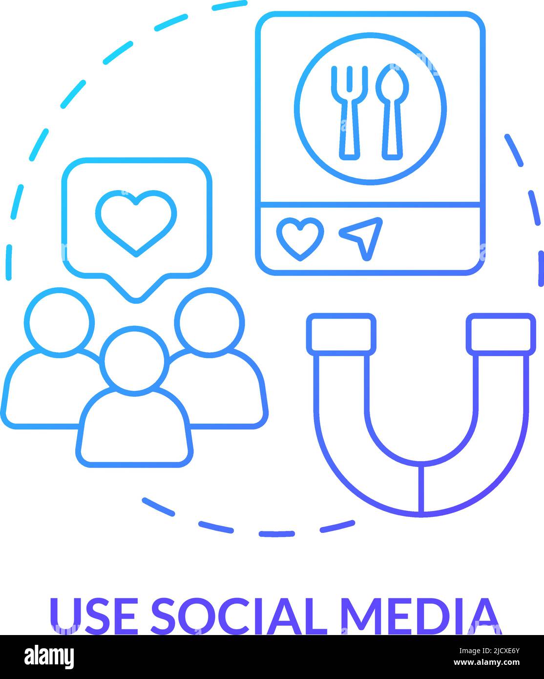 Use social media blue gradient concept icon Stock Vector Image & Art ...