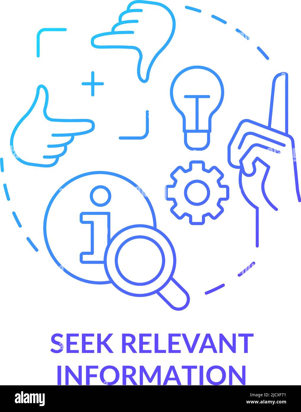 Seek relevant information blue gradient concept icon Stock Vector Image ...