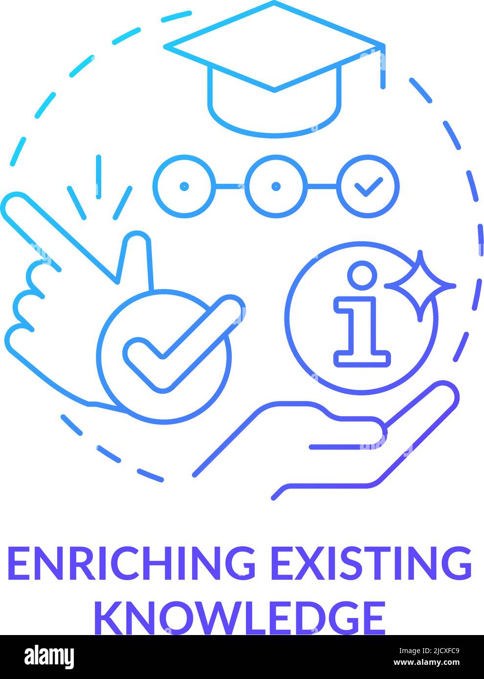 Enriching existing knowledge blue gradient concept icon Stock Vector ...