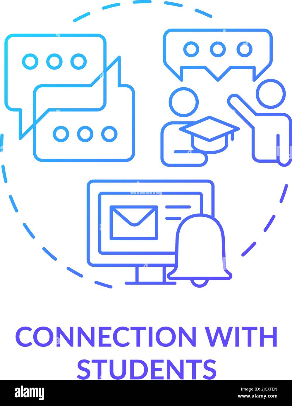 Connection with students blue gradient concept icon Stock Vector Image & Art Alamy