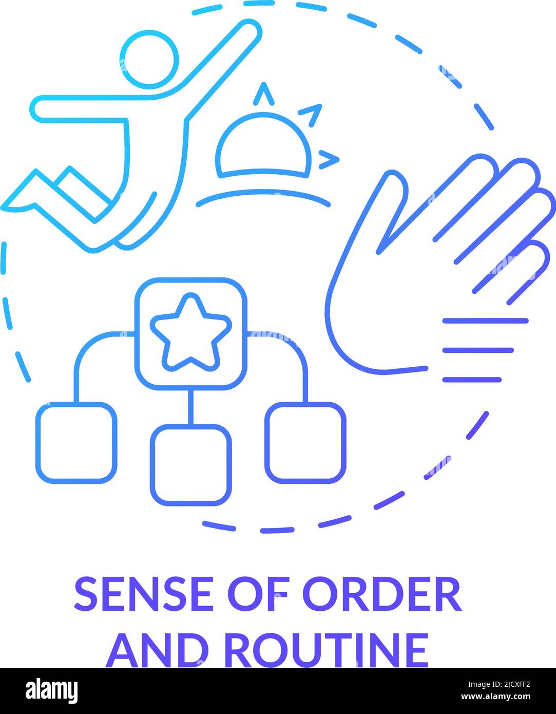 Sense of order and routine blue gradient concept icon Stock Vector