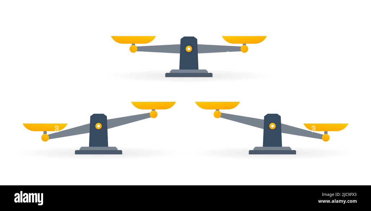 Scales, Flat design, Libra, vector illustration isolated on white