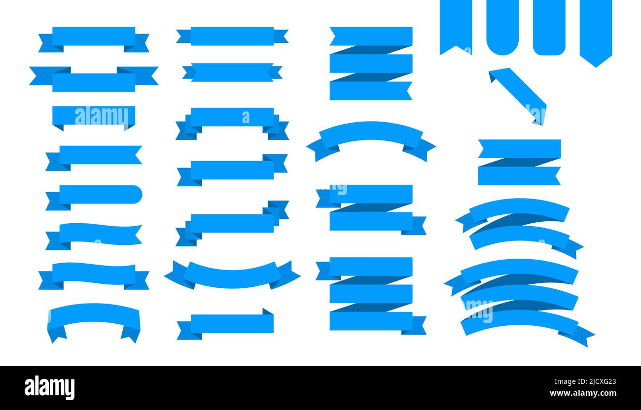Flat vector ribbons banners flat isolated on white background ...
