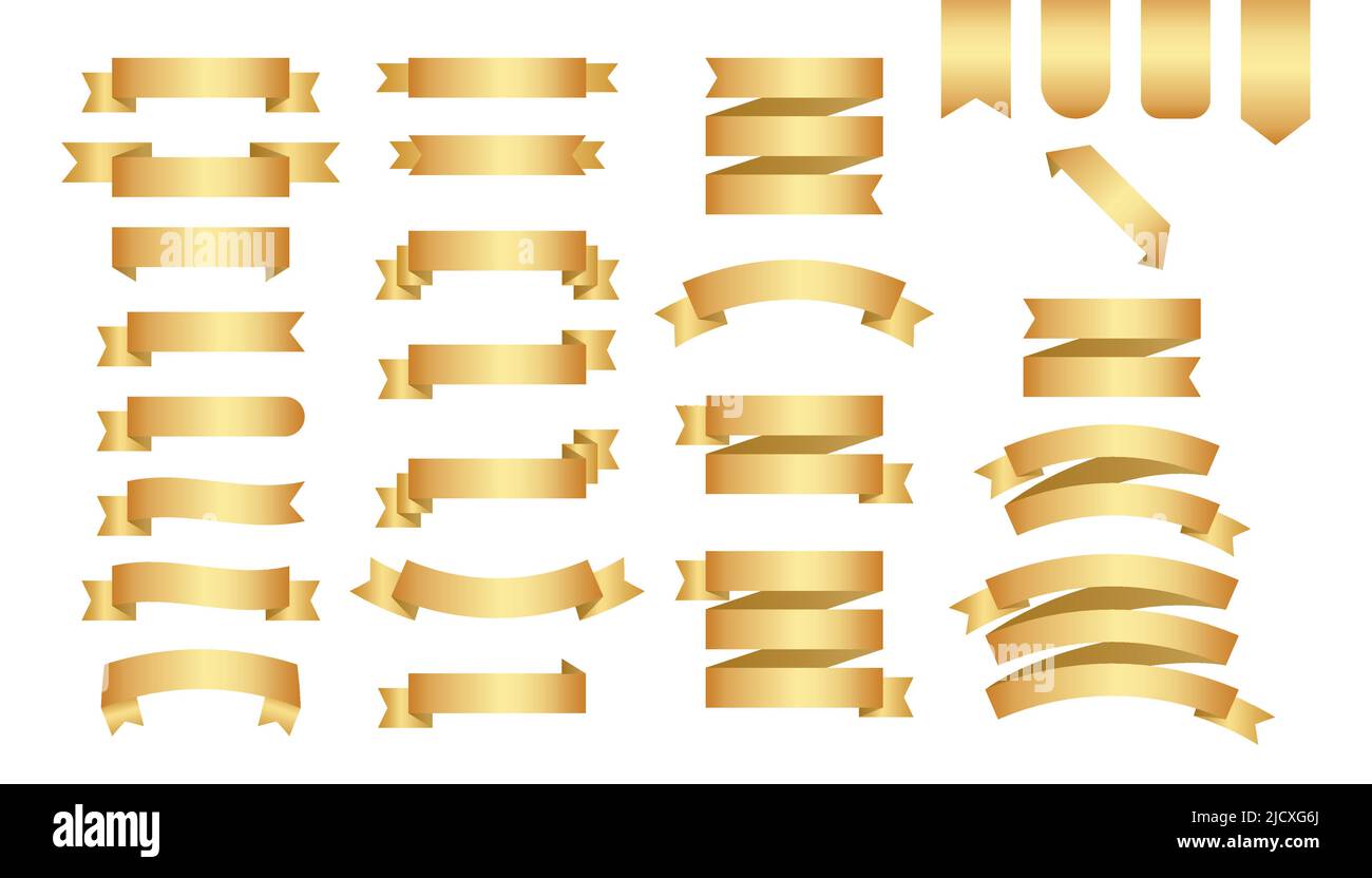 Flat vector ribbons banners flat isolated on white background ...