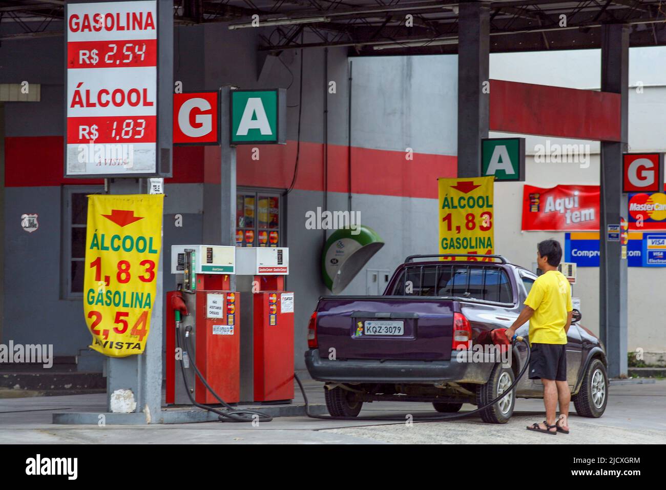 Brazil, Gas station selling gasoline and alcohol in Blumenau Stock Photo Alamy