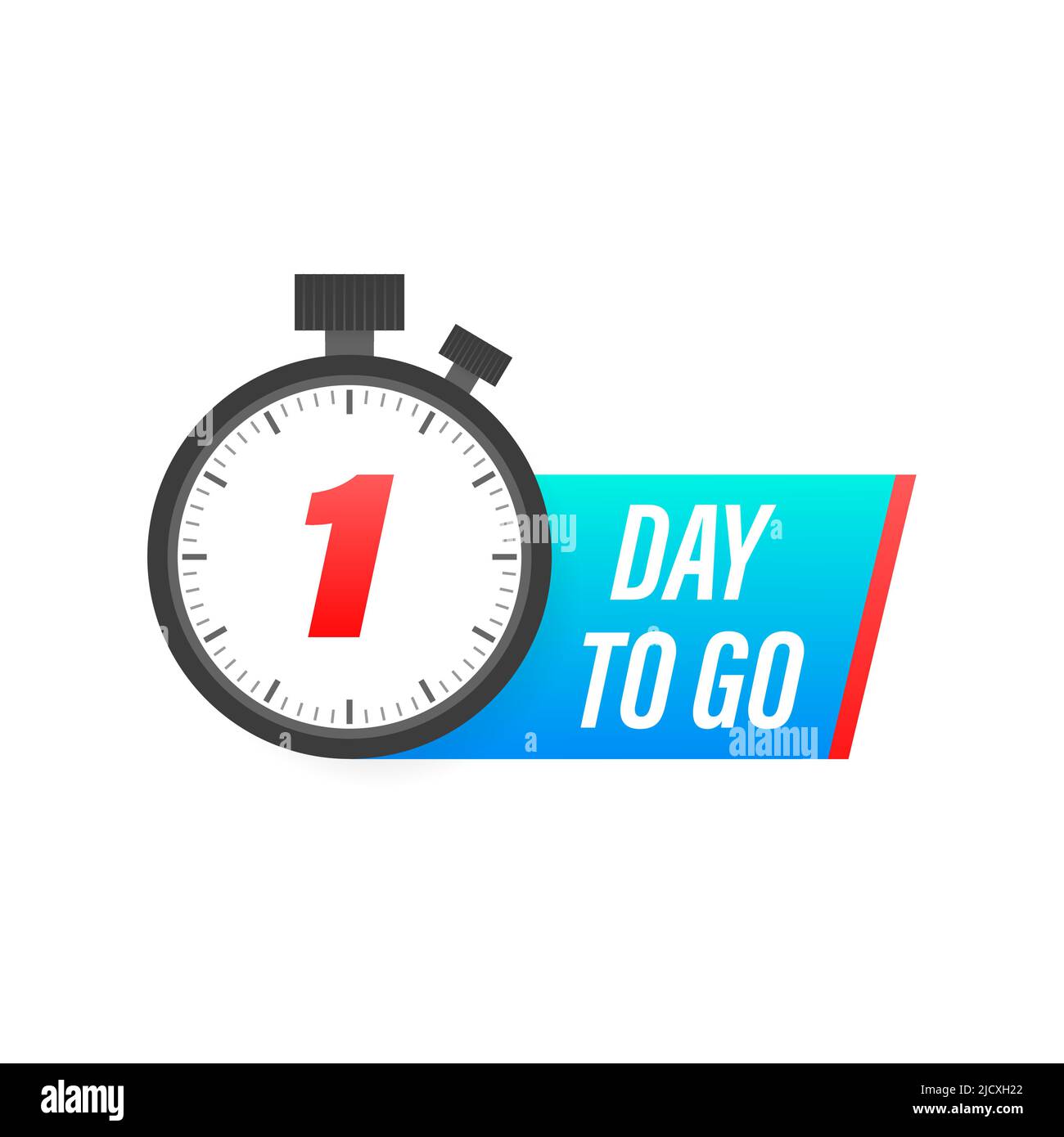 One day to go timer icon on white background. To go sign Stock Vector ...