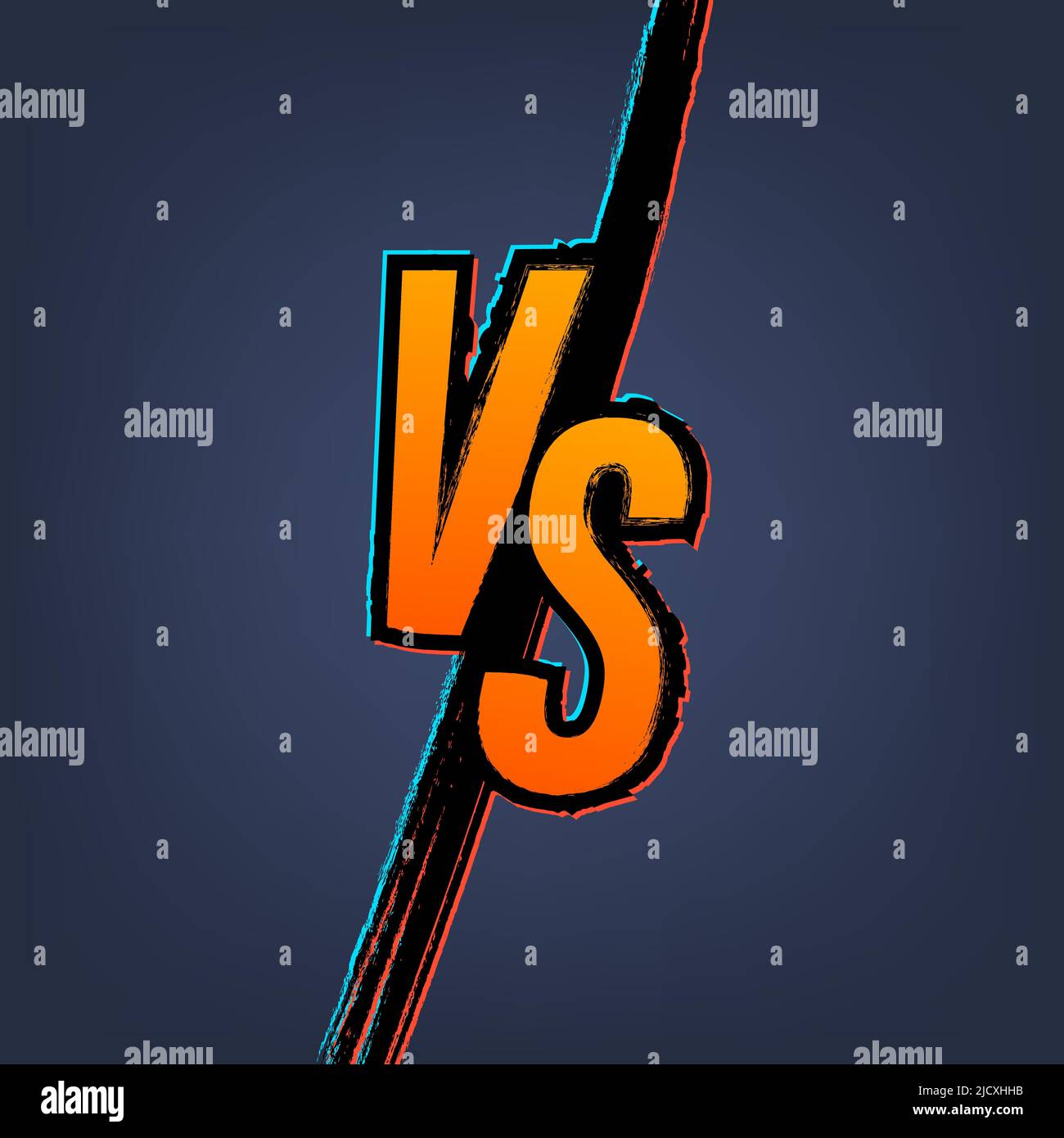 Versus logo vs letters for sports and fight competition. Battle versus