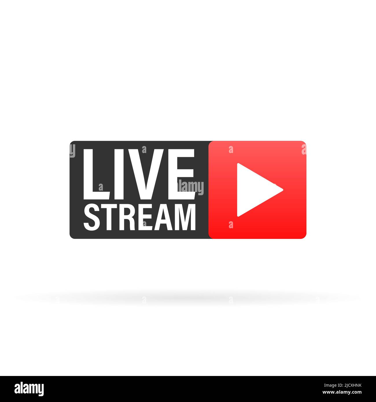 Live stream logo - red vector design element with play button for news ...