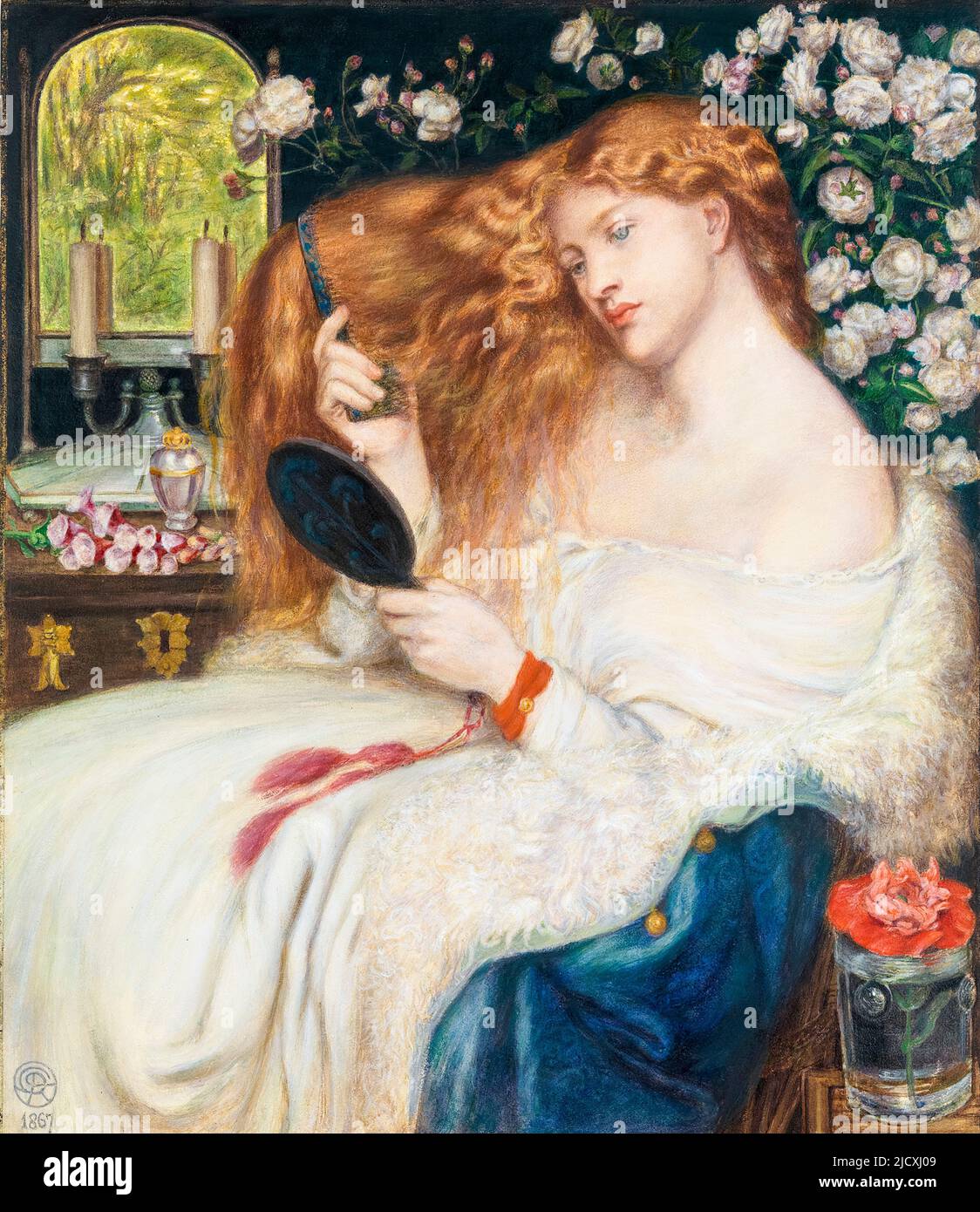 Lady Lilith, painting in watercolour and gouache by Dante Gabriel Rossetti and Henry Treffry Dunn, 1867 Stock Photo