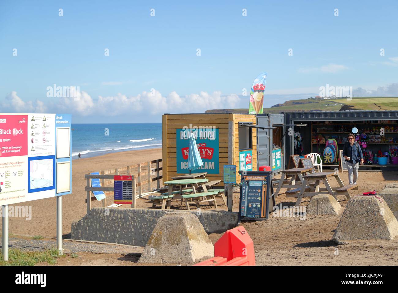 Black Rock cafe at Widemouth Bay, Bude, Cornwall, UK Stock Photo - Alamy