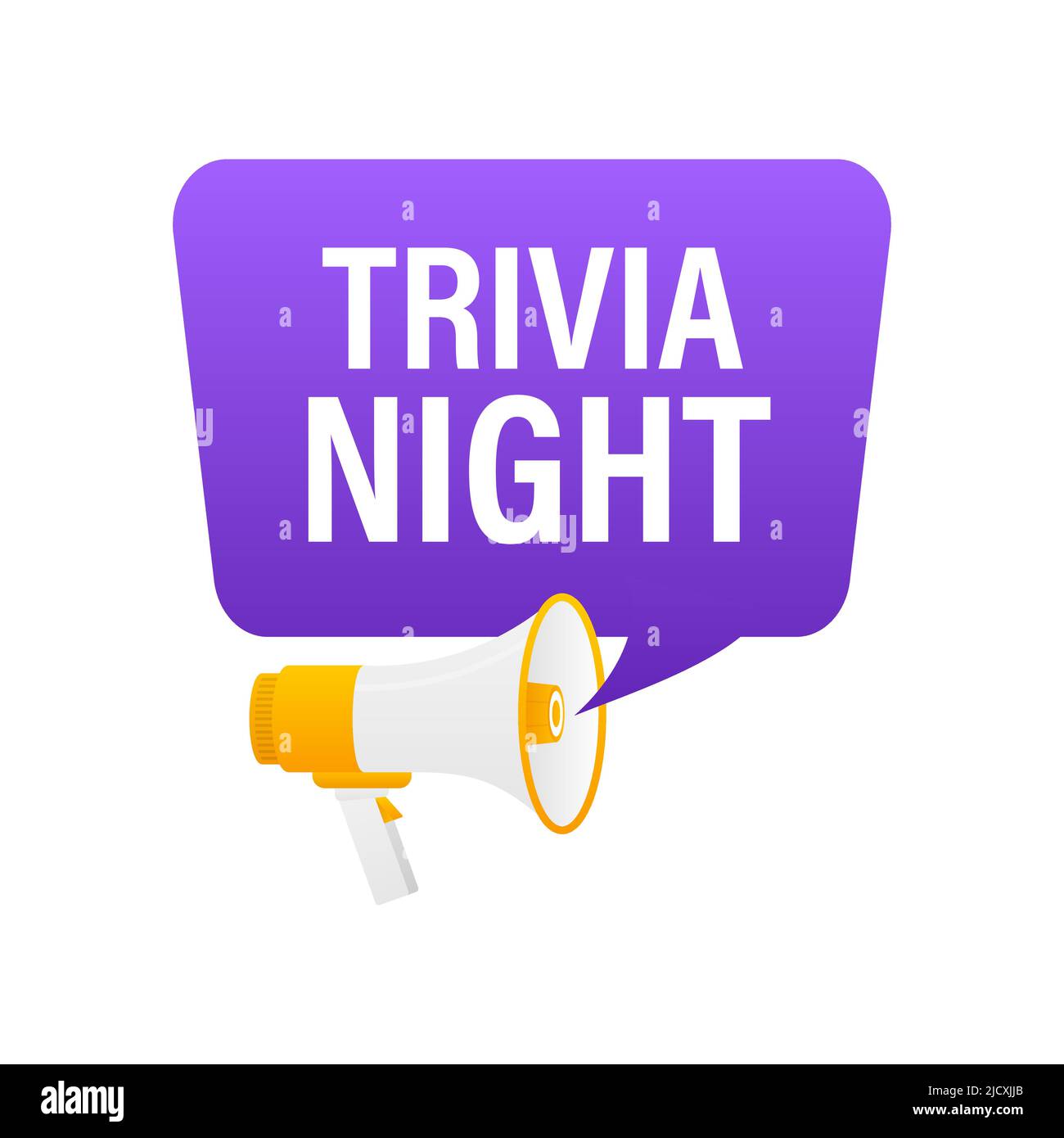 Hand holding megaphone with Trivia night Stock Vector