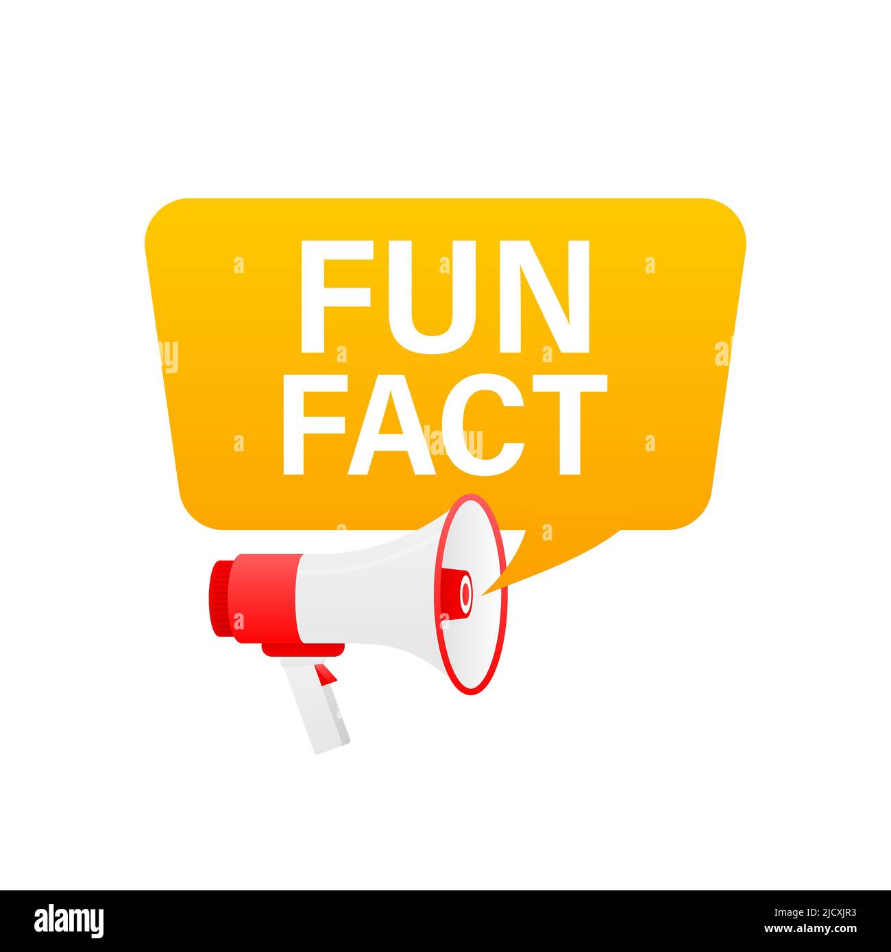 Hand holding megaphone with Fun fact Stock Vector