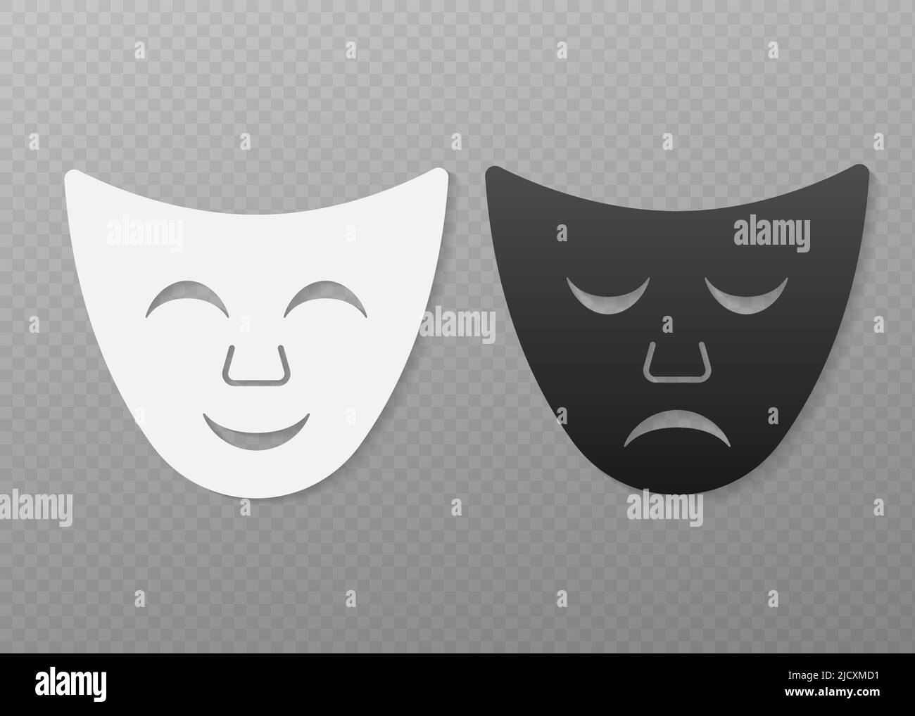 Comedy and tragedy theatrical masks. Vector illustration Stock Vector