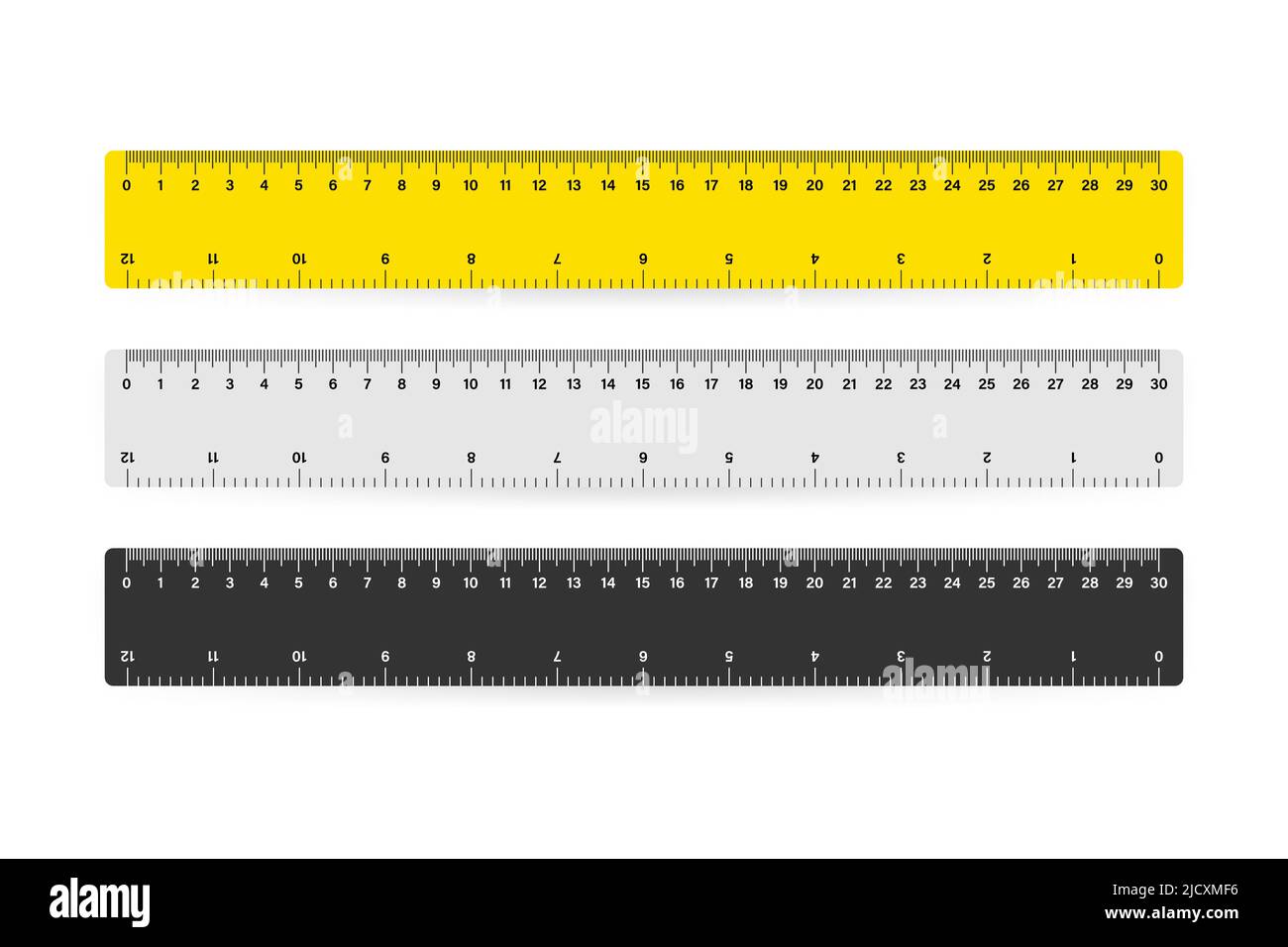 30cm Measure Tape ruler school metric measurement. Metric ruler Stock Vector