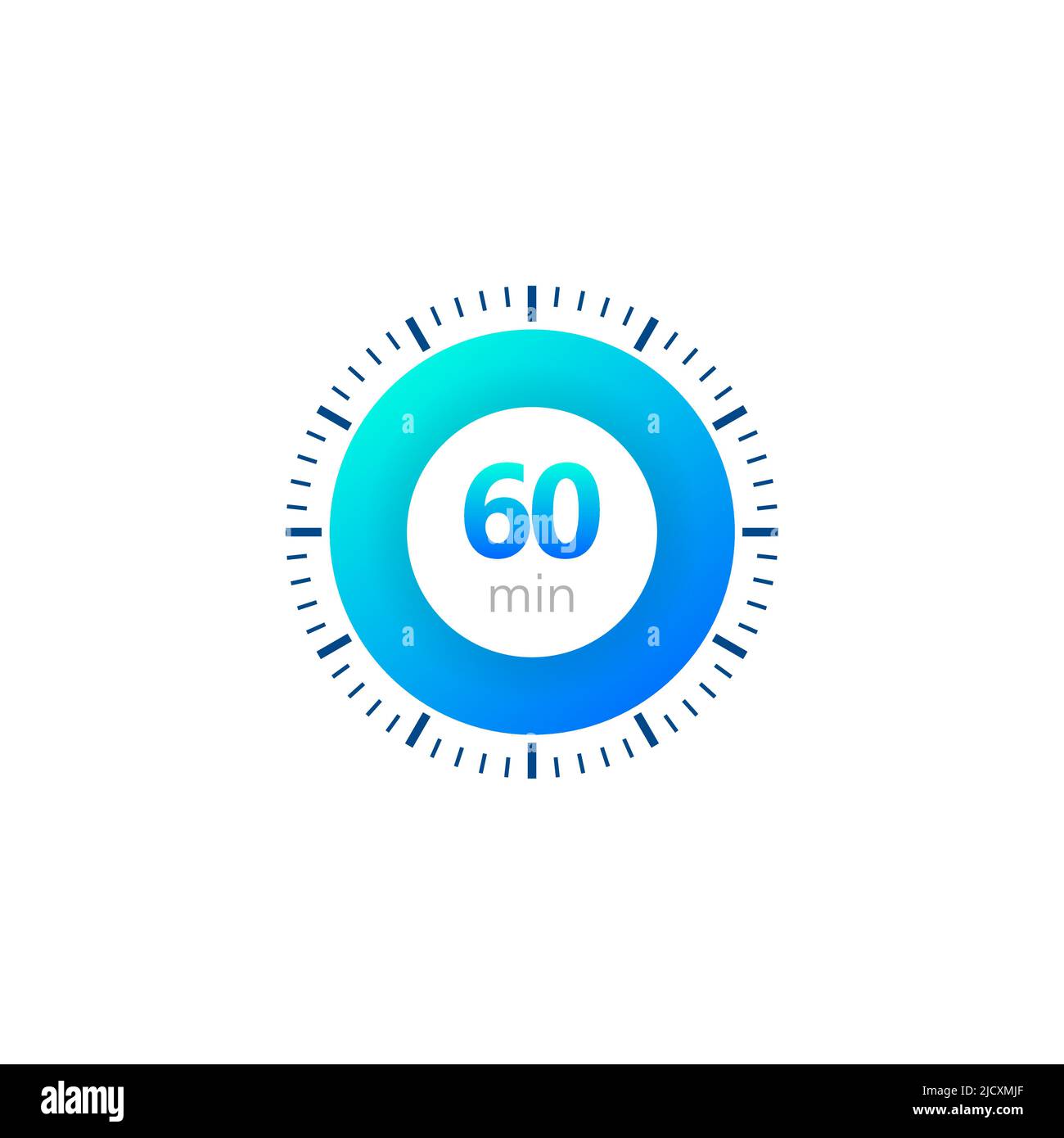 The 60 minutes, stopwatch vector icon, digital timer. clock and watch, timer, countdown symbol. Vector illustration. Stock Vector