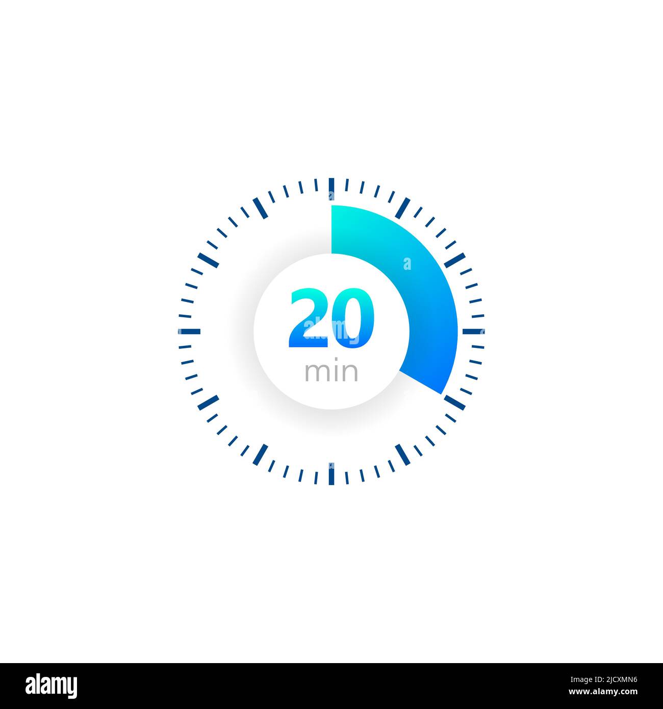 The 20 minutes, stopwatch vector icon, digital timer. clock and watch, timer, countdown symbol. Vector illustration. Stock Vector