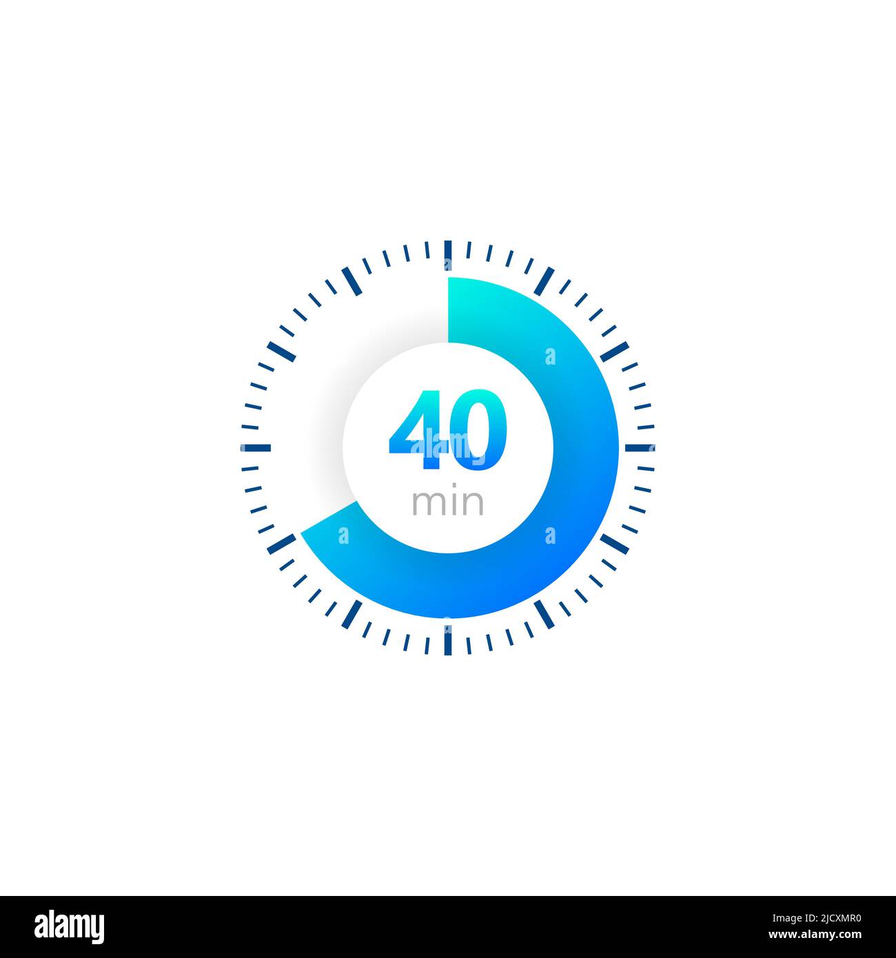 The 40 minutes, stopwatch vector icon, digital timer. clock and watch, timer, countdown symbol. Vector illustration. Stock Vector