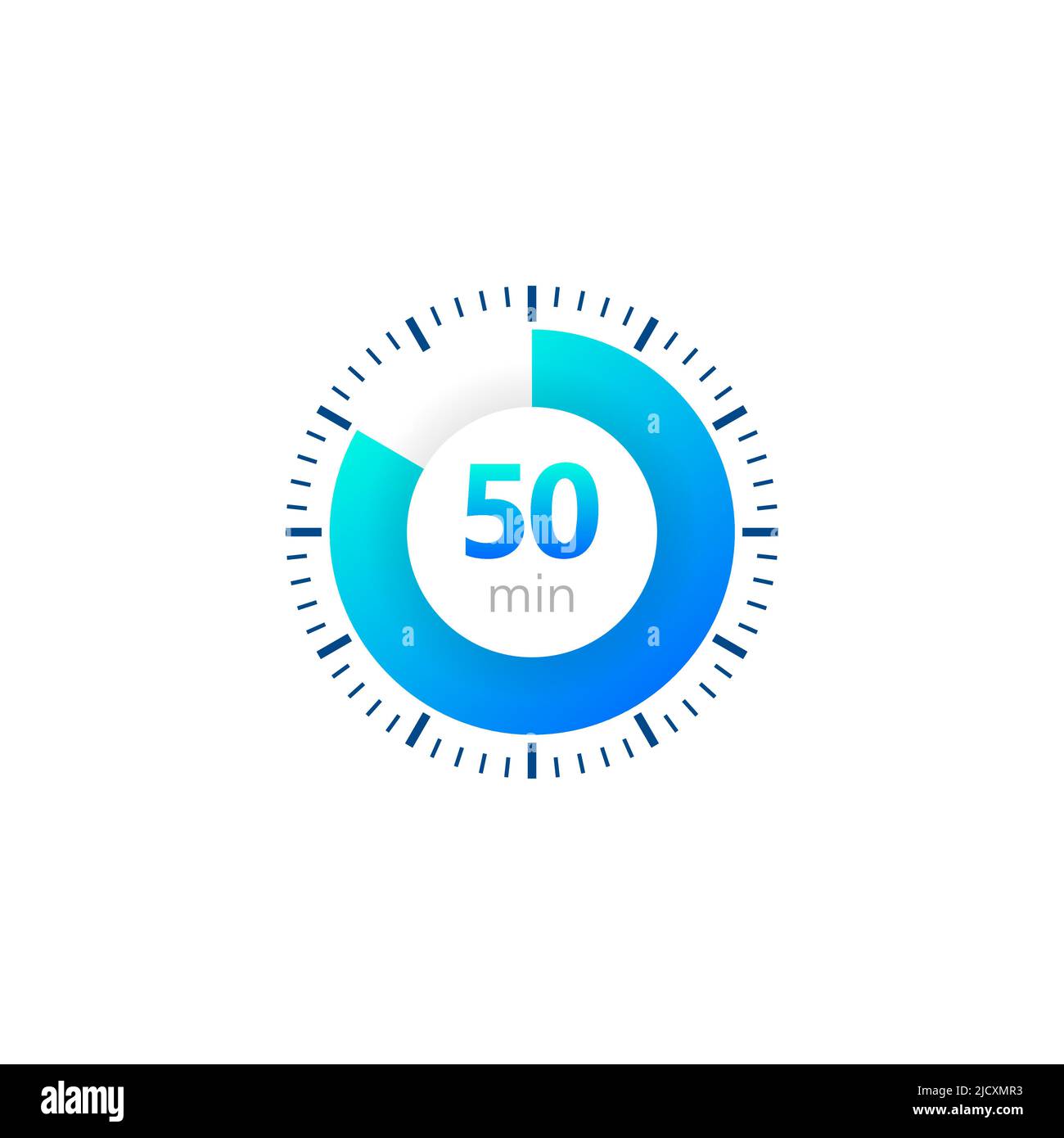 The 50 minutes, stopwatch vector icon, digital timer. clock and watch, timer, countdown symbol. Vector illustration. Stock Vector