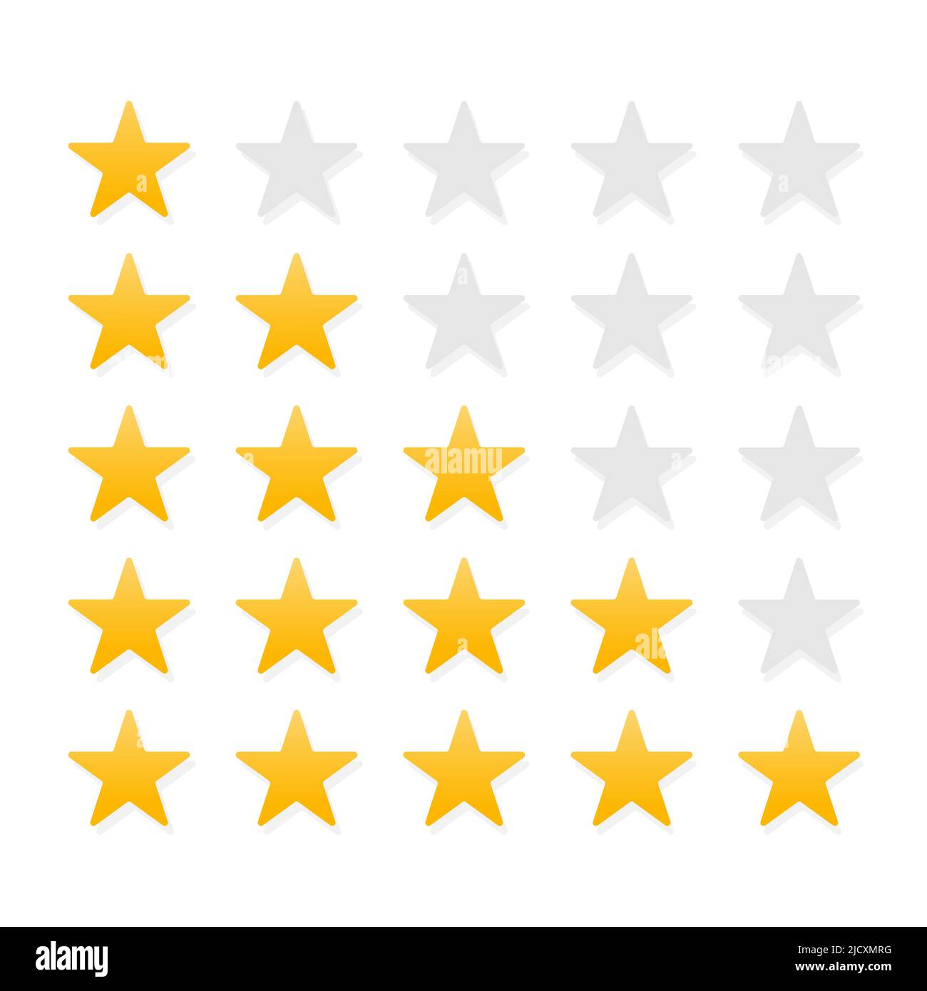 Set of stars rating. Customer review with gold star icon. Vector ...