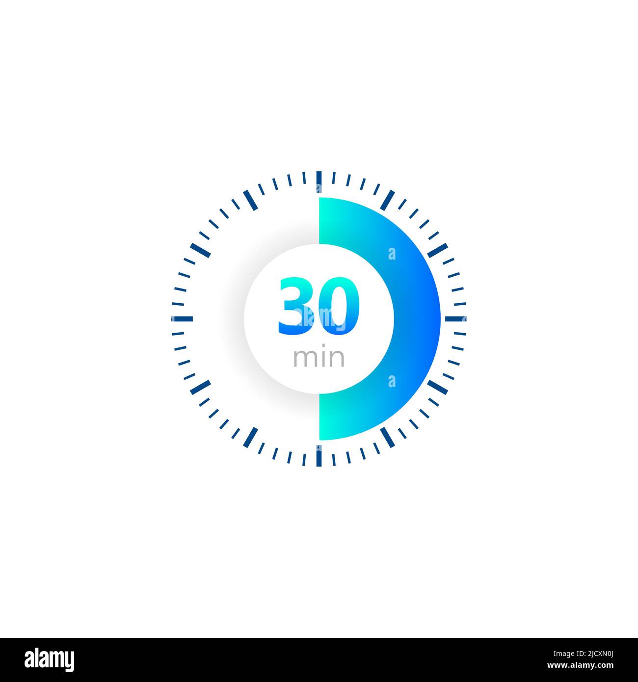 The 30 minutes, stopwatch vector icon, digital timer. clock and watch, timer, countdown symbol. Vector illustration. Stock Vector