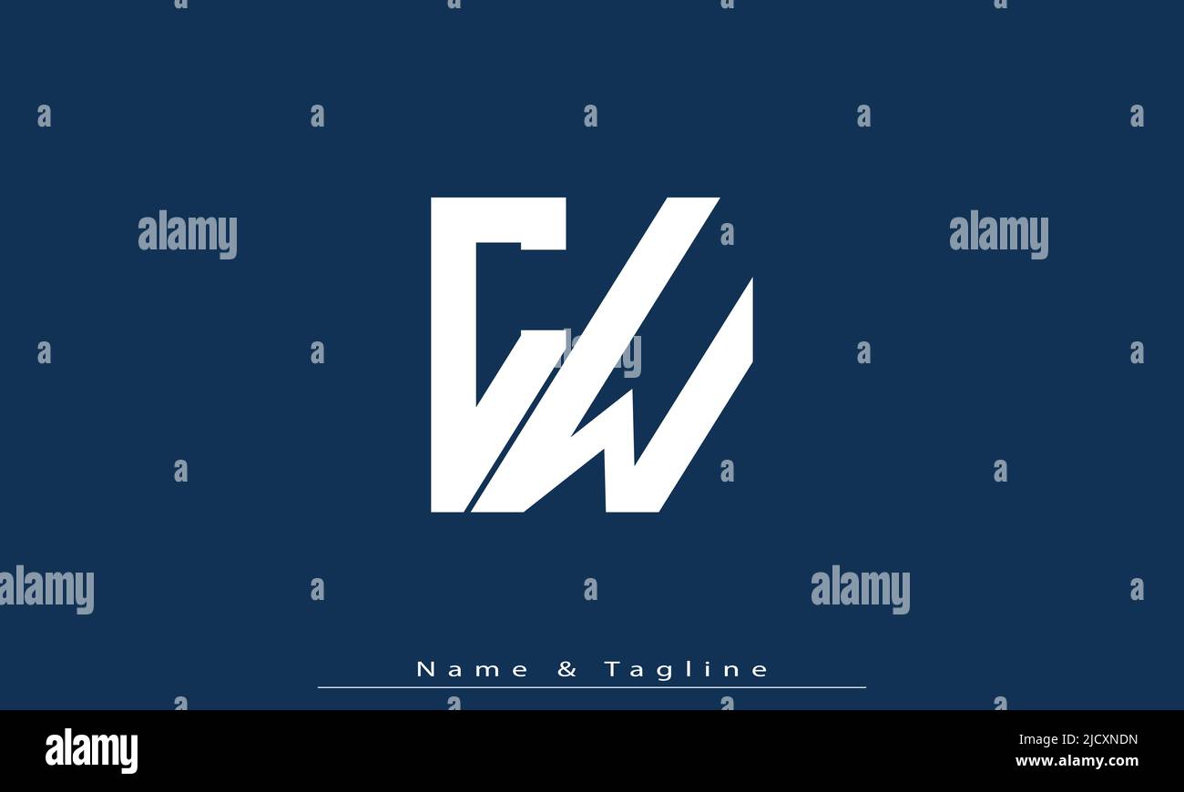 Alphabet letters Initials Monogram logo CW , WC Stock Vector