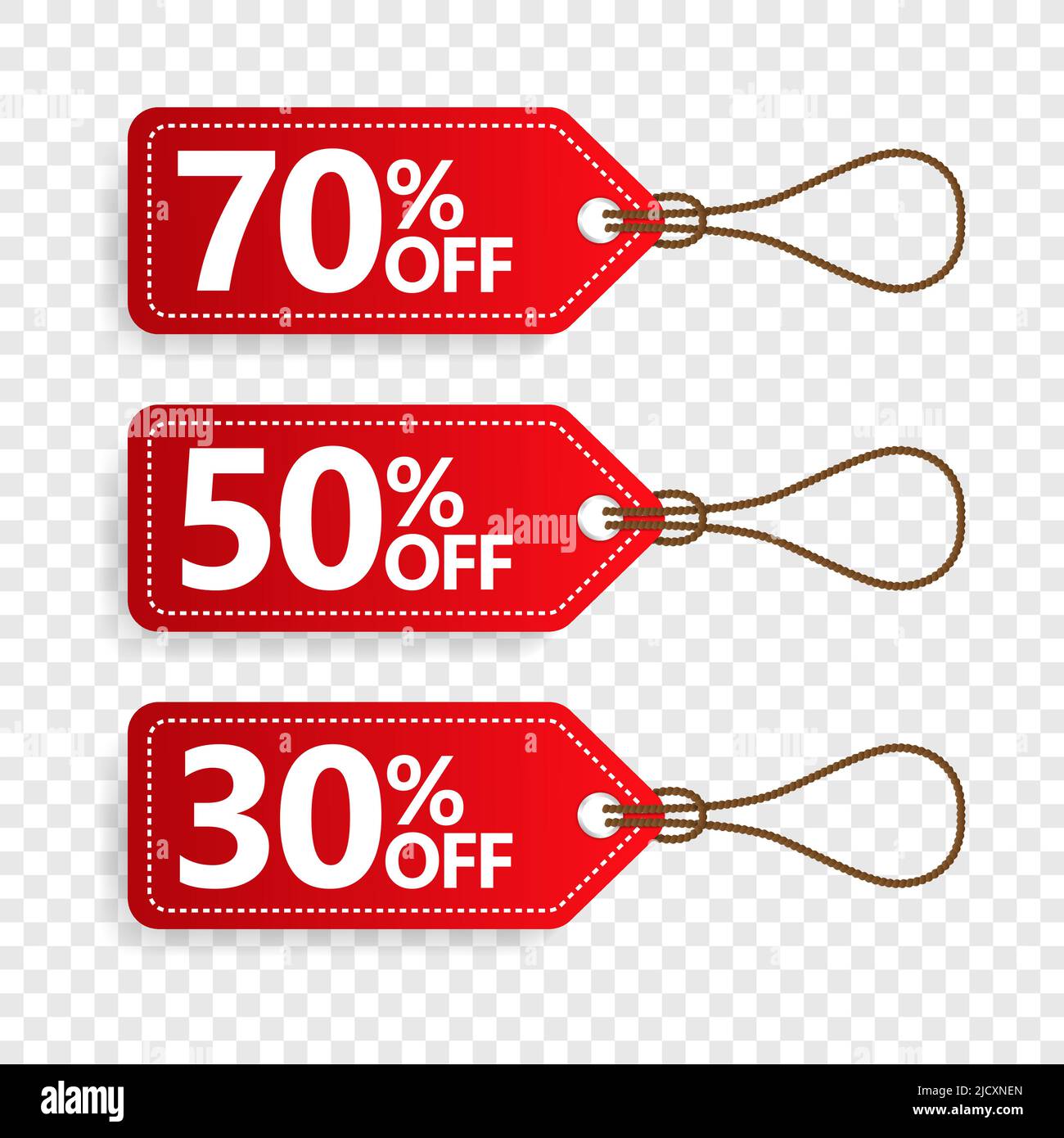 Special offer sign. Price tag for 30 , 50 , 70 discount promotion ...