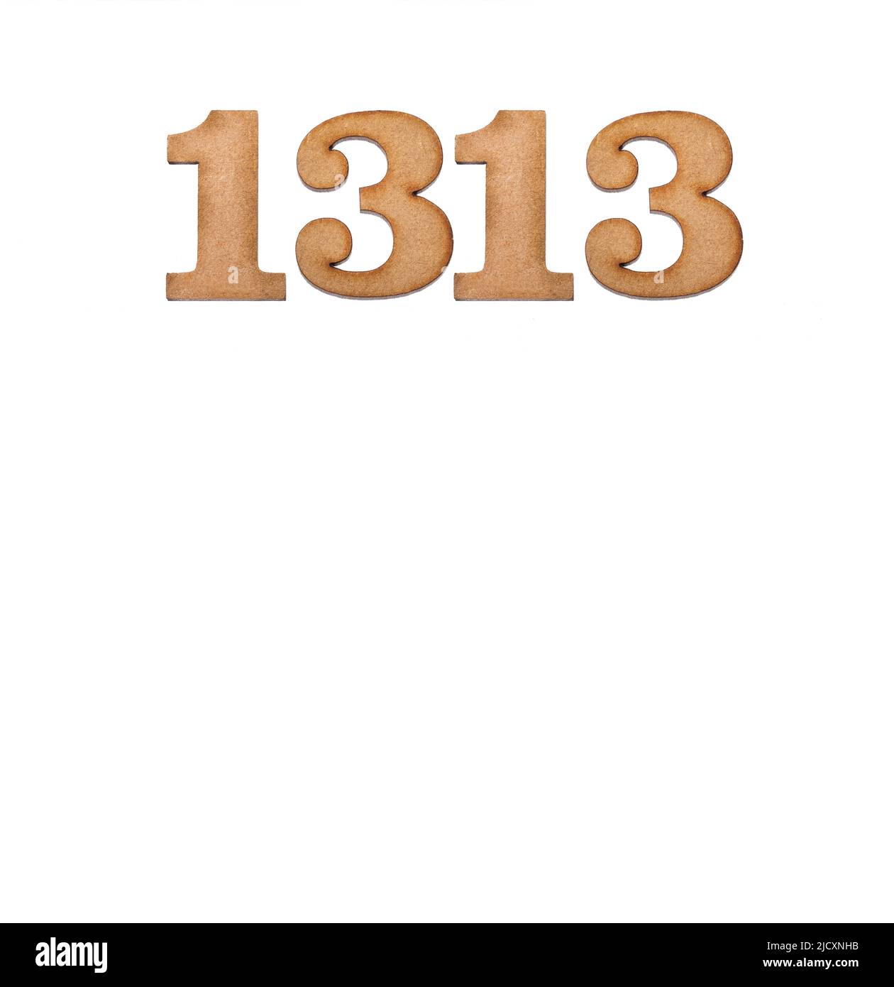 Number 1313 in wood, isolated on white background Stock Photo - Alamy