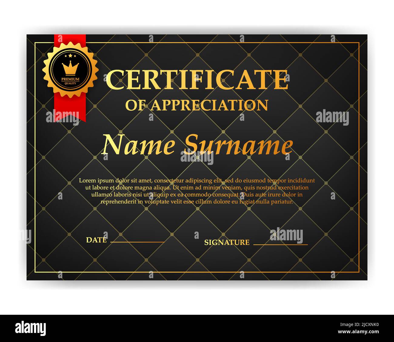 creative certificate of appreciation award template. Stock Vector
