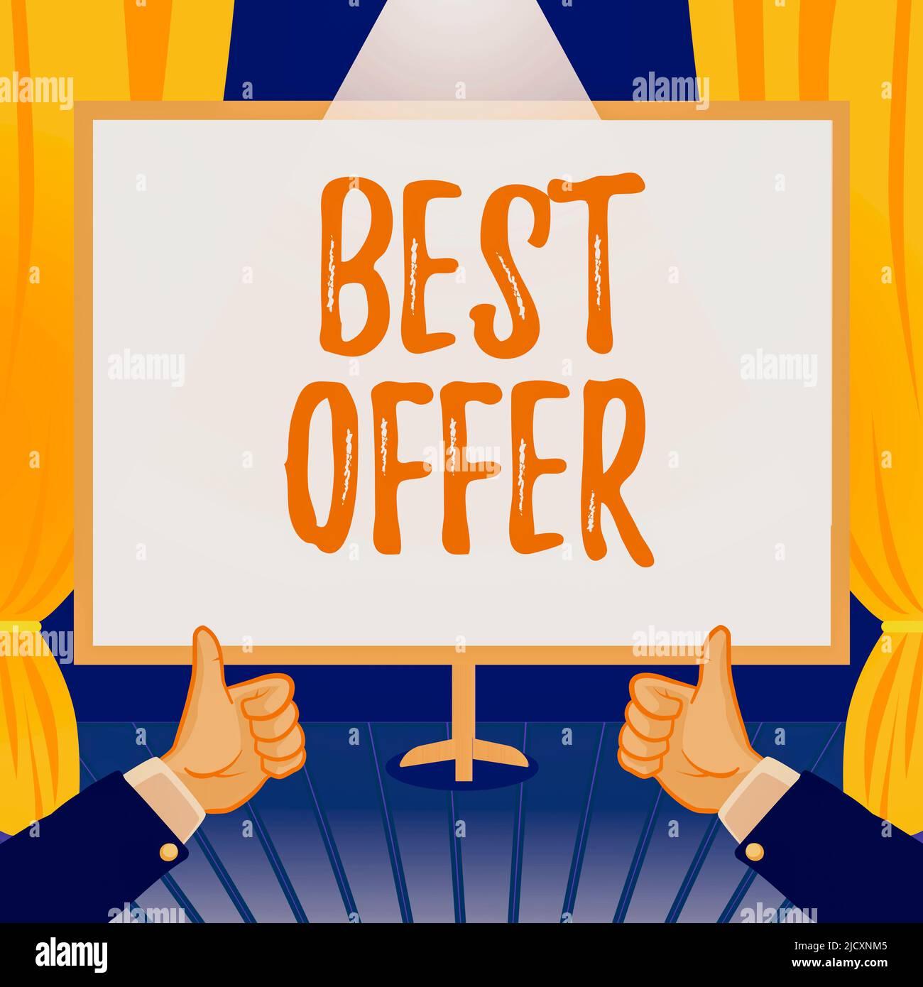 Hand writing sign Best Offer. Concept meaning To convince someone by